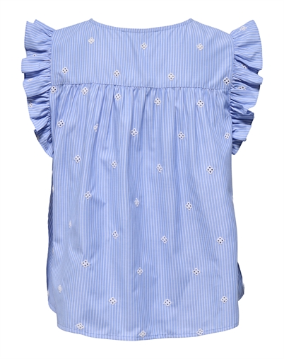 Only - Amanda Embroidery Top - Coronet Blue